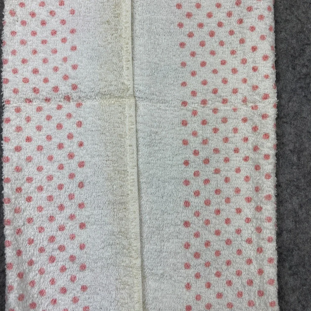 Vintage Town House Kitchen Terry Towel Cherry Polka Dot Fringed MCM 50s USA